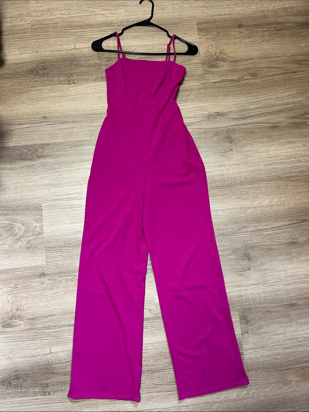 Sleeveless Wide-Leg Jumpsuit in Bright Magenta